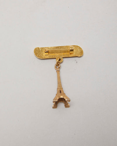 50's Souvenir Pin with Dangling Eiffel Tower