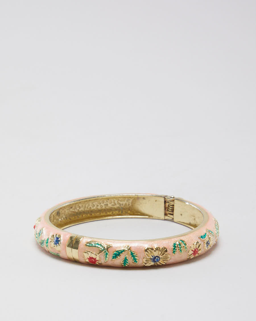 Vintage Enamelled Floral Cuff