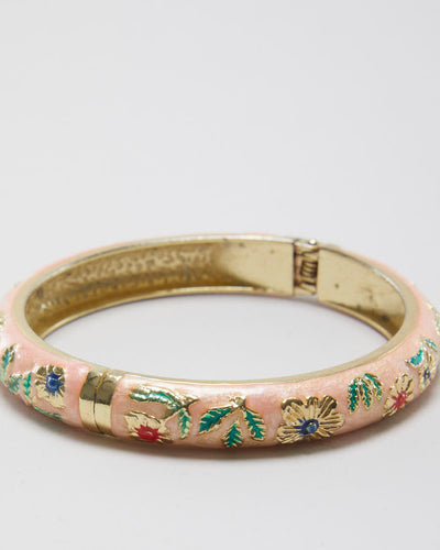 Vintage Enamelled Floral Cuff