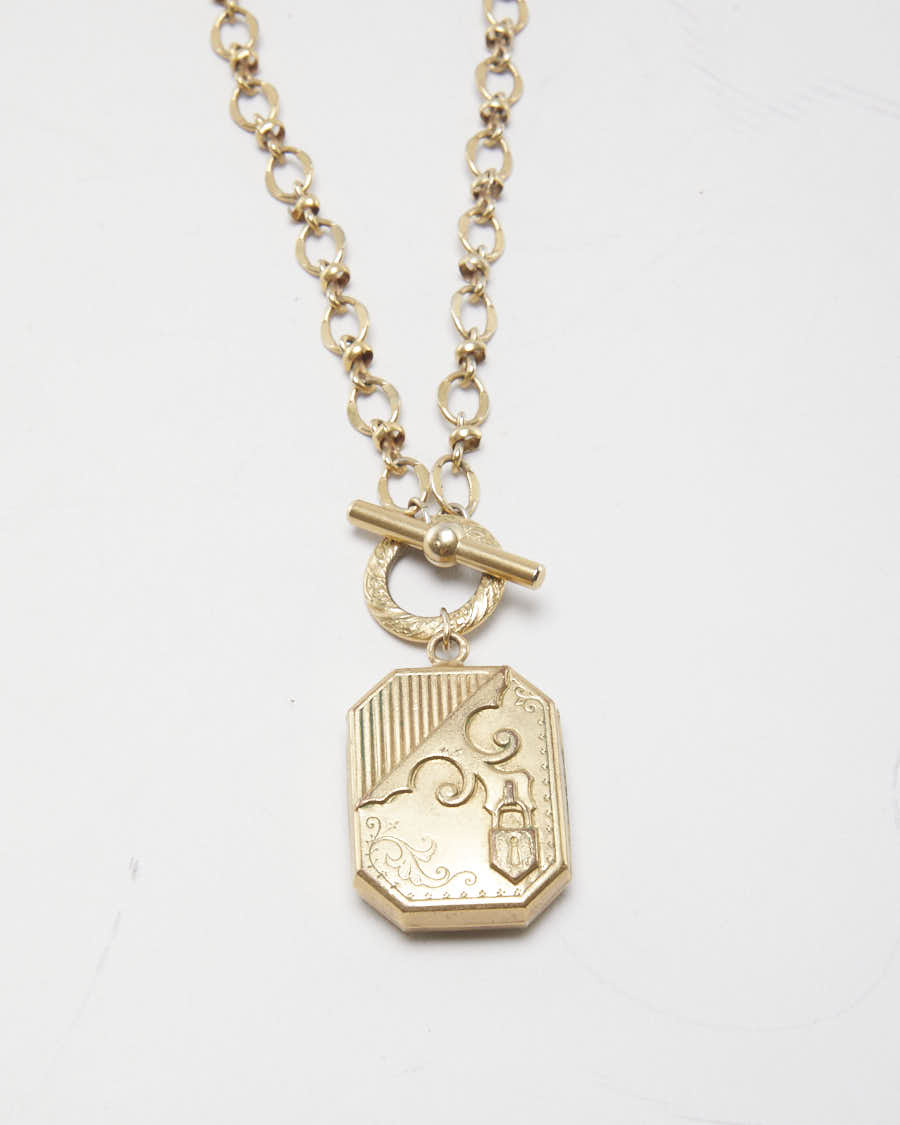 Vintage Rectangular Locket Necklace