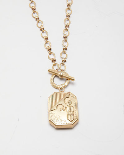 Vintage Rectangular Locket Necklace