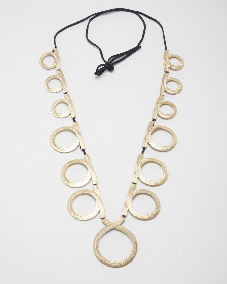 Vintage Leather Tie Necklace