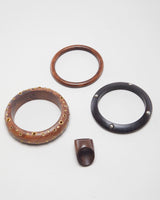 Wooden Set of 3 Bangles and Ring