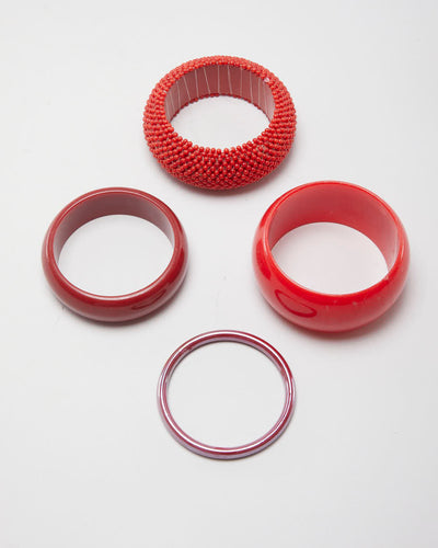 Red Vintage Set of 4 Bangles