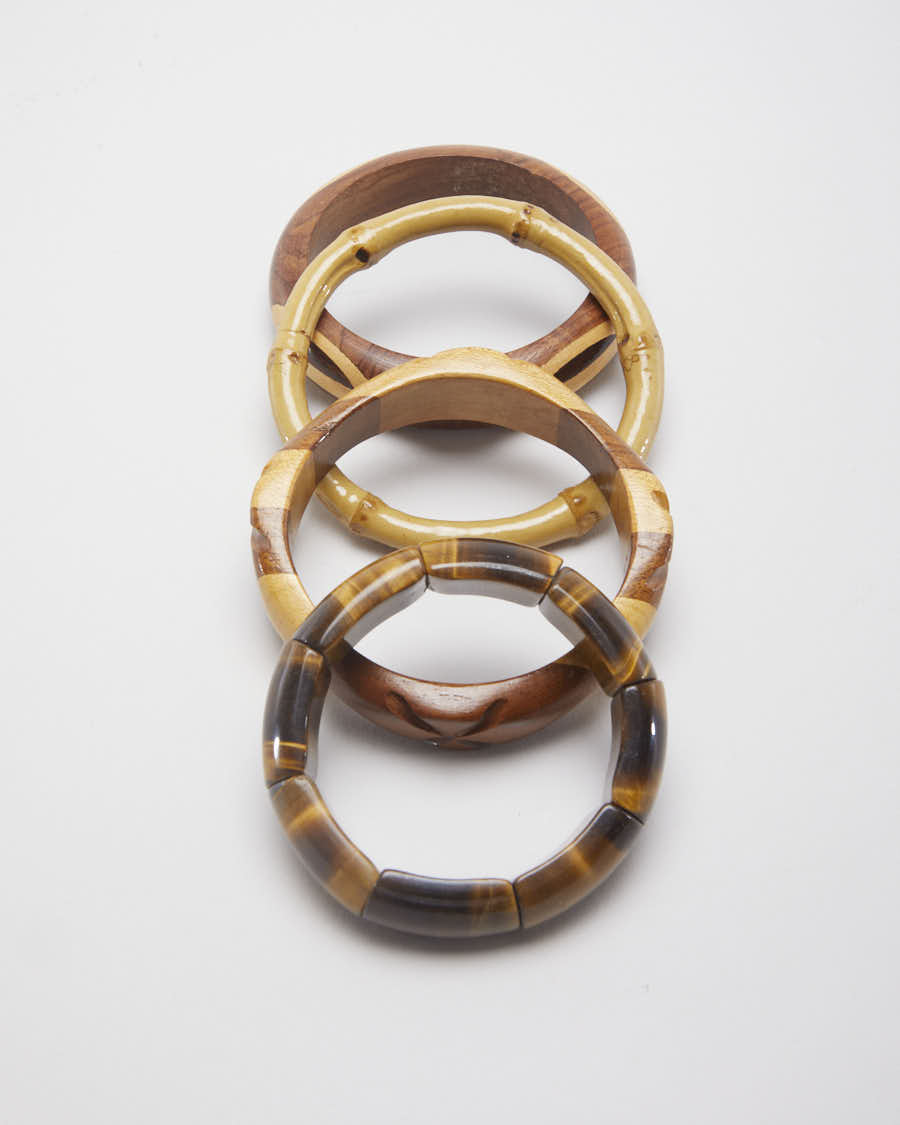 Mixed Wood Set of 4 Bangles