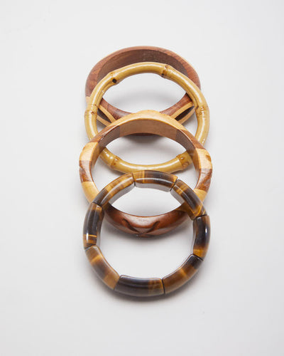 Mixed Wood Set of 4 Bangles