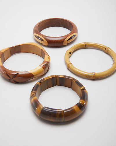 Mixed Wood Set of 4 Bangles