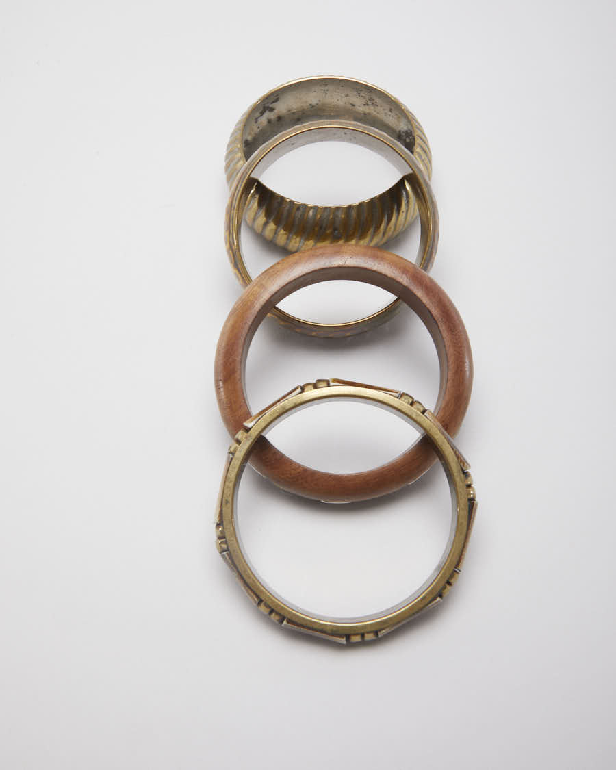 Mixed Brass Set of 4 Bangles
