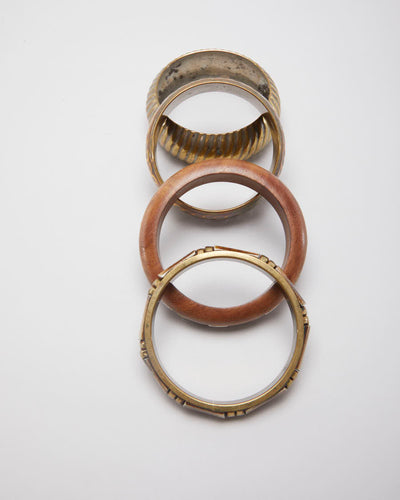 Mixed Brass Set of 4 Bangles
