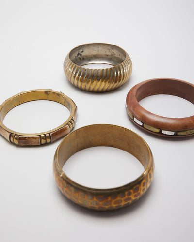 Mixed Brass Set of 4 Bangles