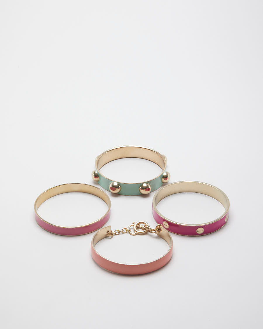 Modern Enamel Set of 4 Bangles