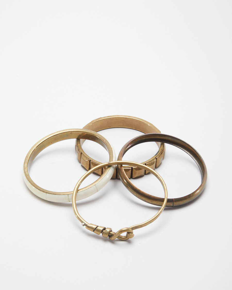 Vintage Brass Set of 4 Bangles