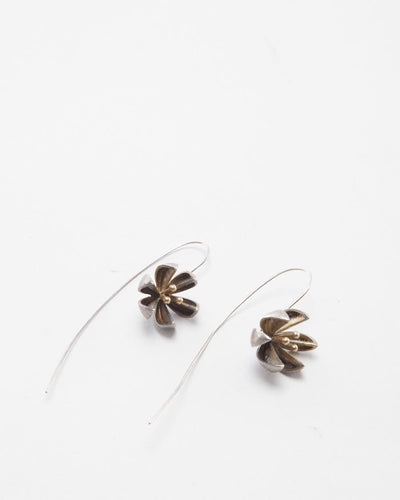 Sterling Silver Hanging Floral Earrings