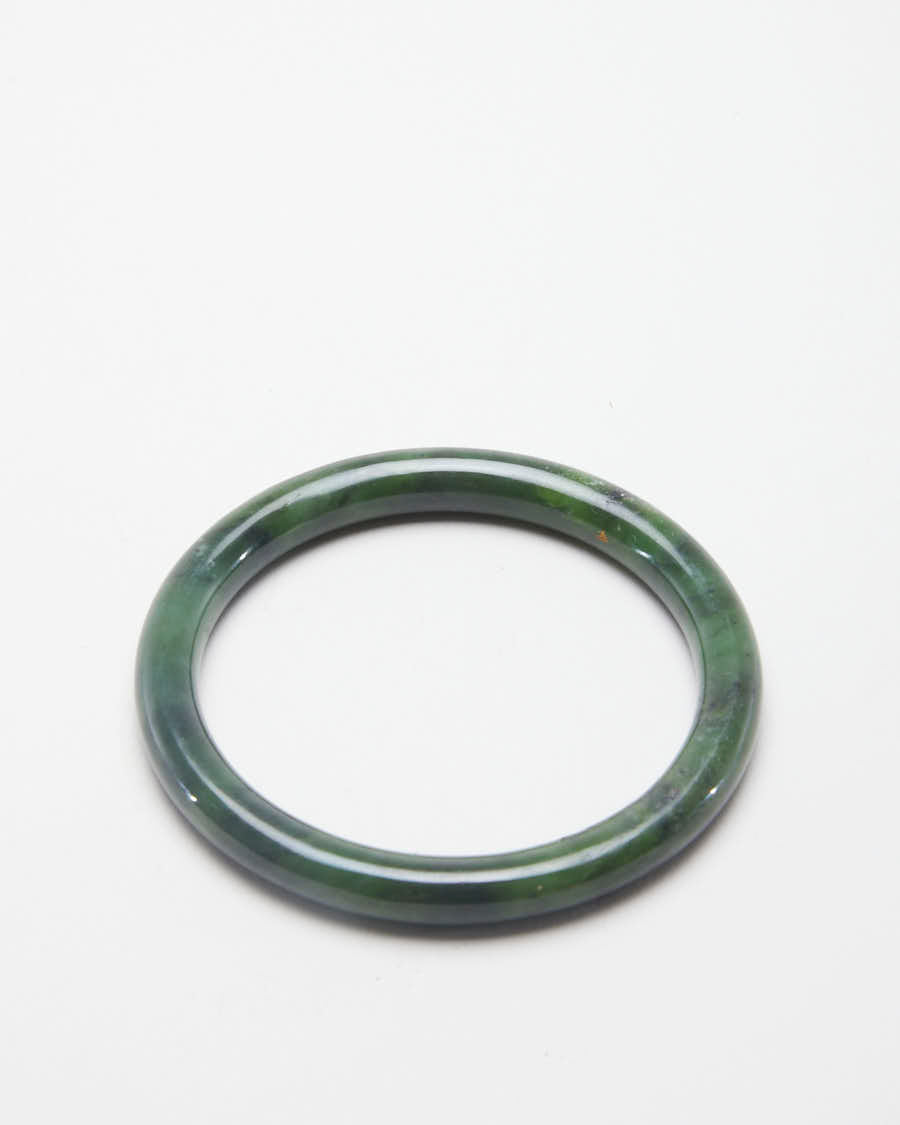 Vintage Green Stone Carved Bracelet