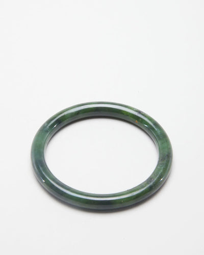 Vintage Green Stone Carved Bracelet