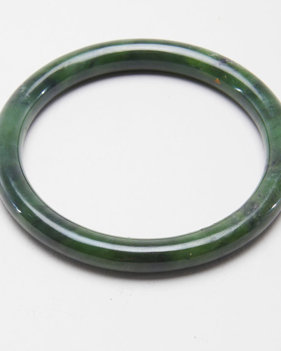 Vintage Green Stone Carved Bracelet