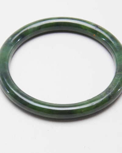 Vintage Green Stone Carved Bracelet