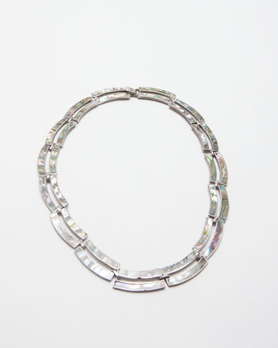 Mother of Pearl and Silver Vintage Necklace