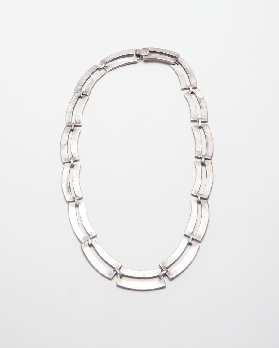 Mother of Pearl and Silver Vintage Necklace