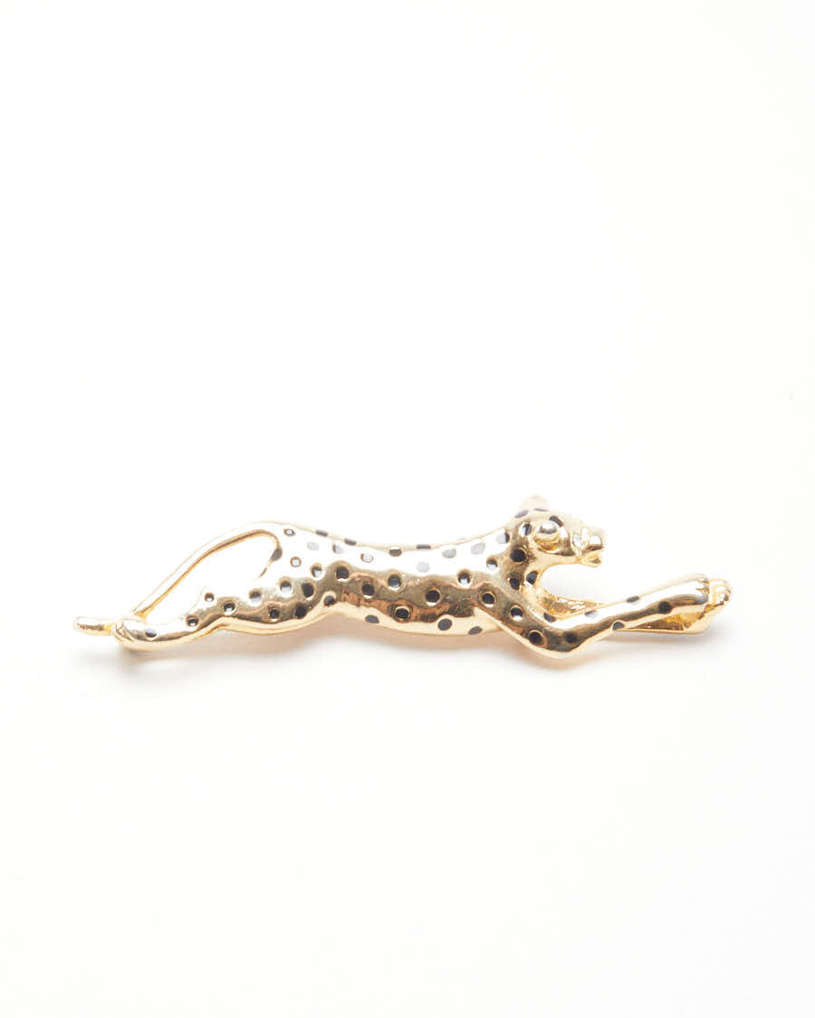 Vintage Leaping Leopard Brooch
