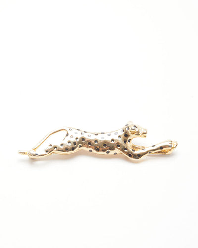 Vintage Leaping Leopard Brooch