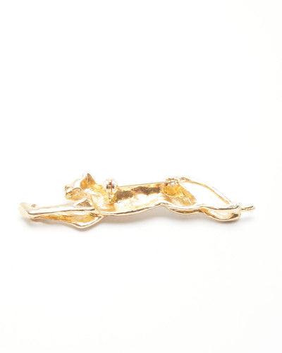 Vintage Leaping Leopard Brooch