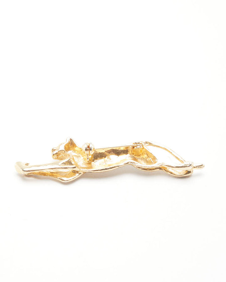 Vintage Leaping Leopard Brooch