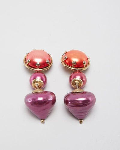 Vintage Coloured Clip Earrings