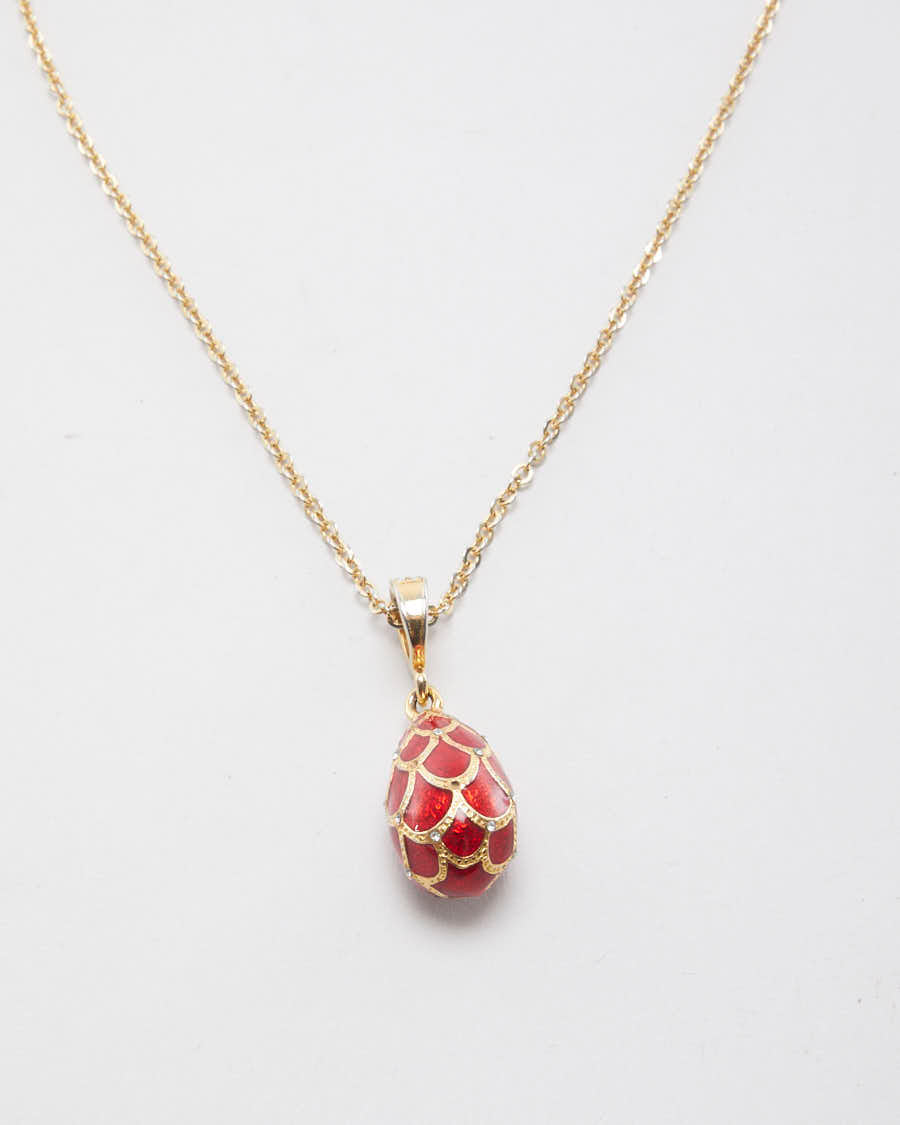 Vintage Red Egg Necklace