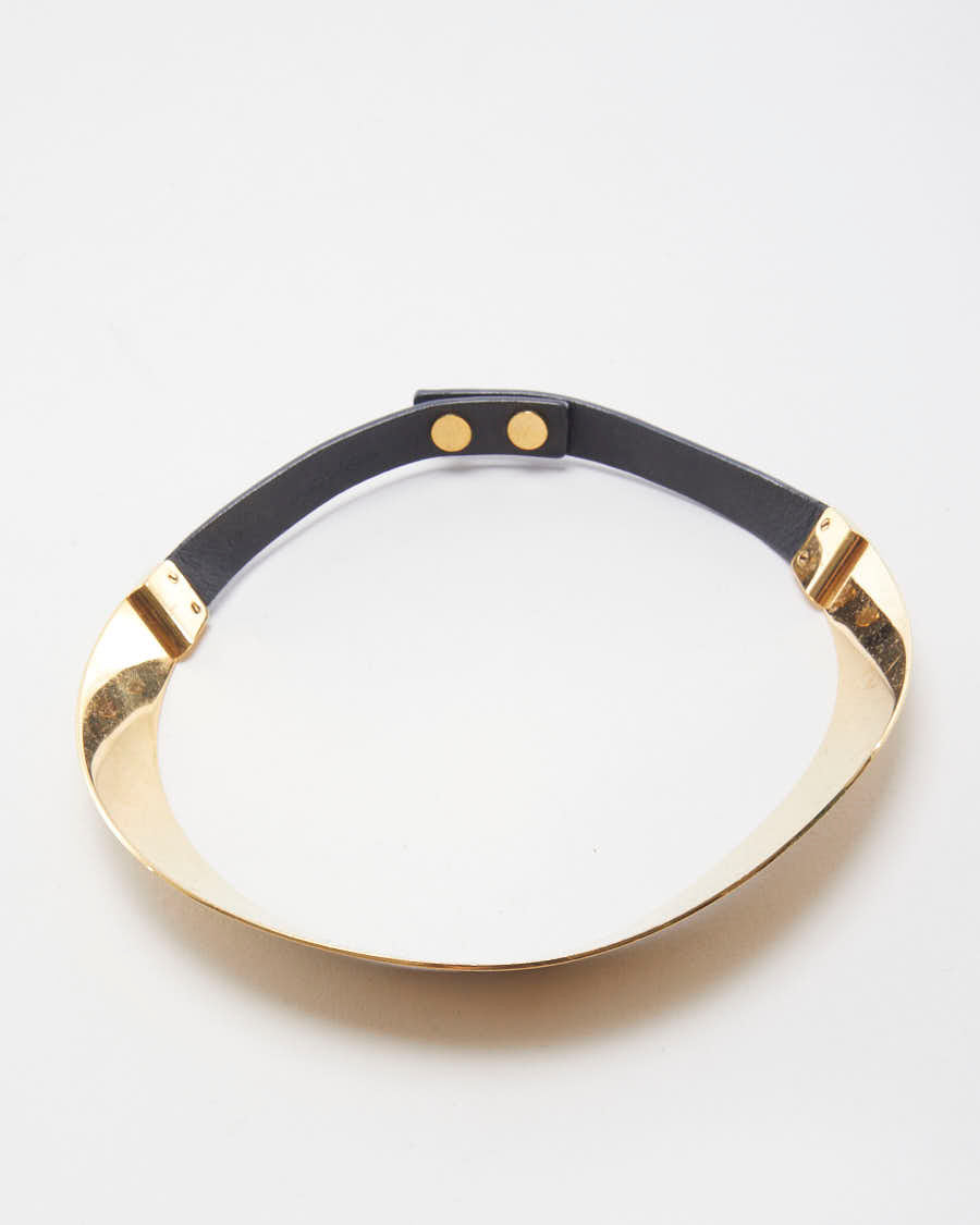 Gucci Leather and Brass Choker Necklace