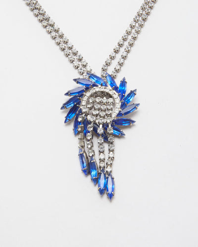 Blue Stone Bedazzled Necklace