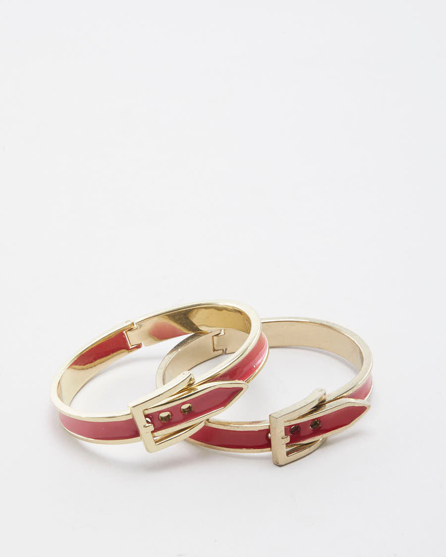 Buckle Enamel Set of Two Bracelets