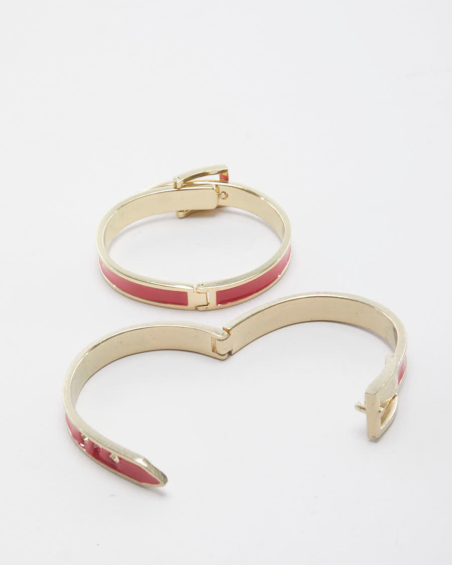 Buckle Enamel Set of Two Bracelets