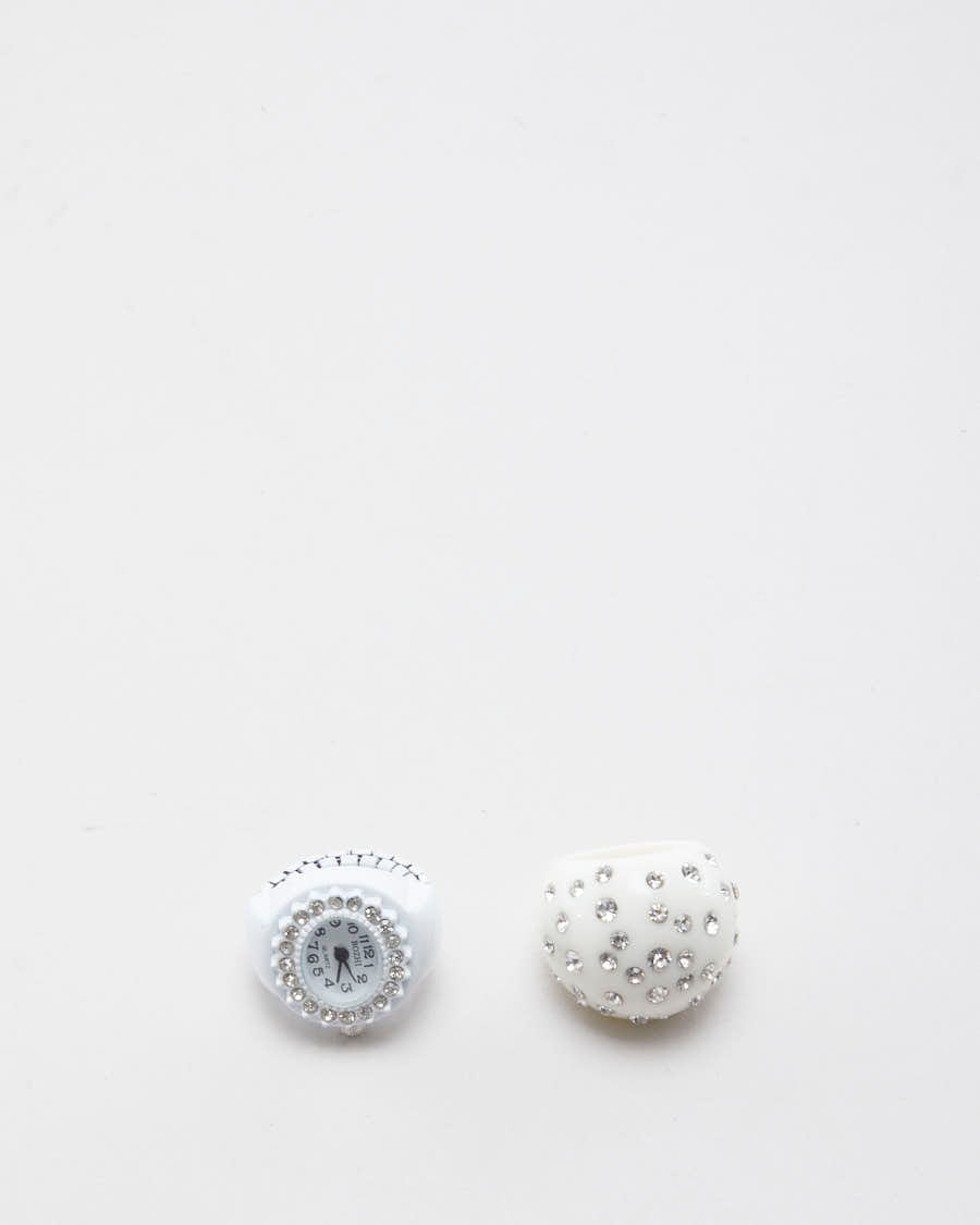 Y2K Bling Set of Two Rings - Size 5