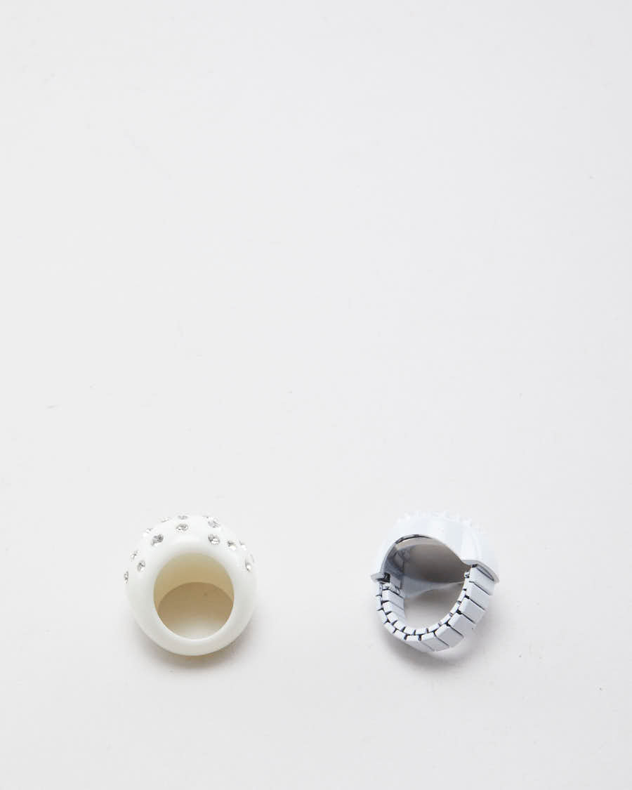 Y2K Bling Set of Two Rings - Size 5