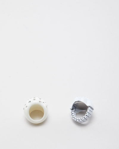 Y2K Bling Set of Two Rings - Size 5