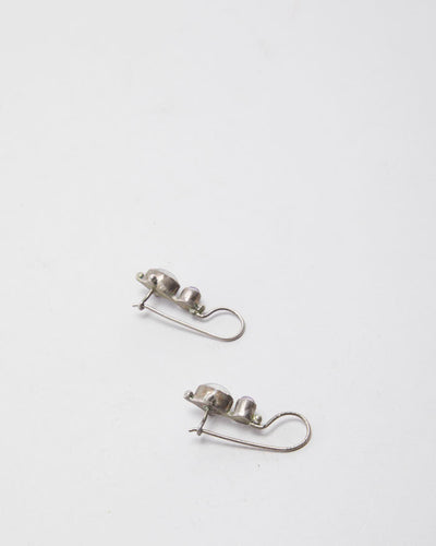 Vintage Silver Stone Earrings