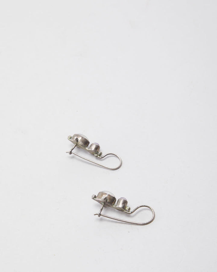 Vintage Silver Stone Earrings