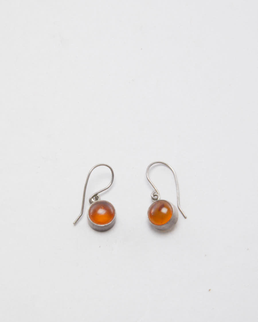 Silver Amber Earrings