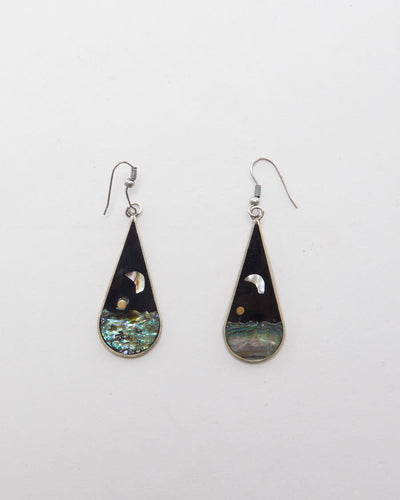 Sea Opal Silver Earrings