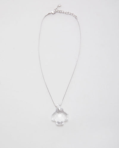 Silver Glass Cross Necklace