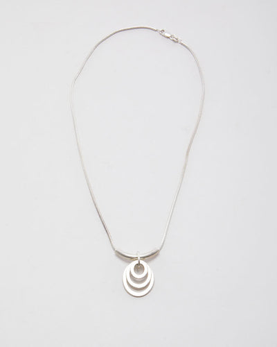 925 Silver Layered Pendant Necklace