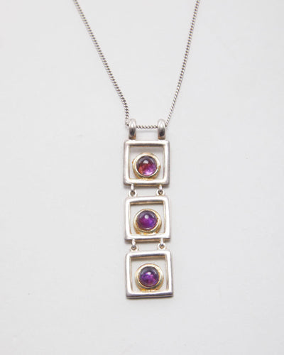 Vintage 925 Silver Tiered Pendant Necklace