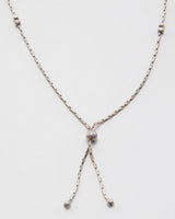Vintage 925 Silver Beaded Tassel Necklace
