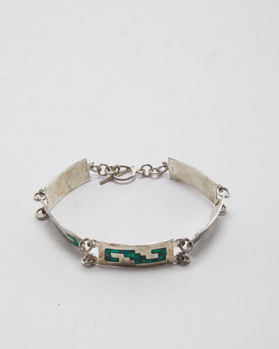 Vintage Aztec Opal Inlay Bracelet
