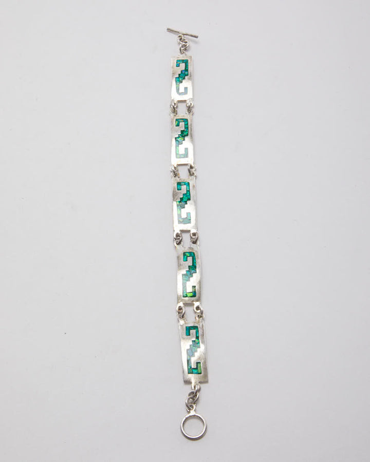 Vintage Aztec Opal Inlay Bracelet