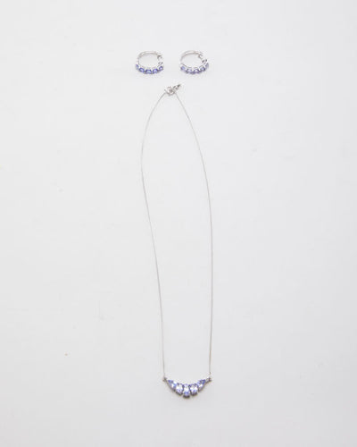 925 Silver Dainty Necklace And Earring Set