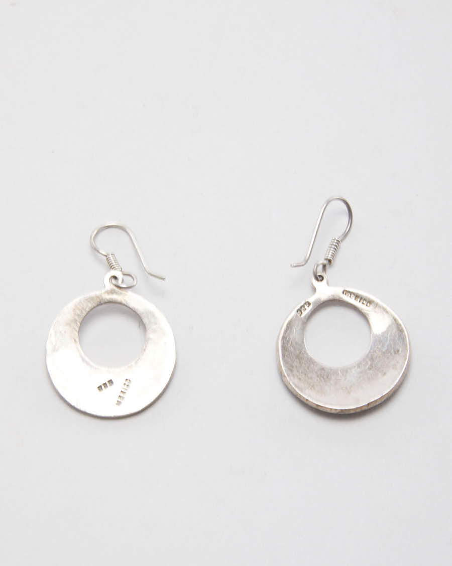 Vintage 925 Silver Aztec Earrings