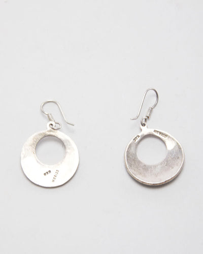 Vintage 925 Silver Aztec Earrings
