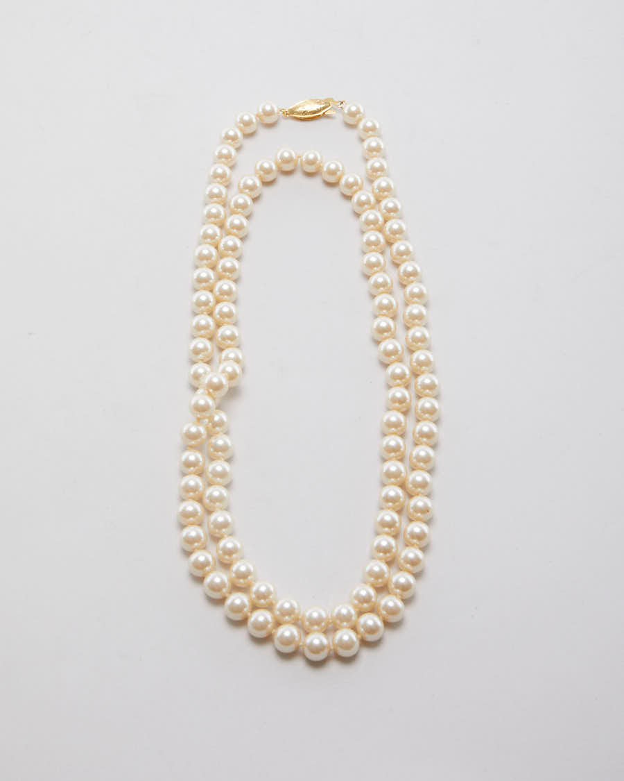 Silver Faux Pearl Necklace